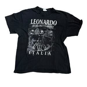 Vintage Leonardo Italia Black Men’s T-Shirt Size XL